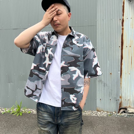 JOHN SOFIA RIPSTOP 3D CITY CAMO SHIRT (GRAY)｜ジョンソフィア リップストップ 3D シティカモ シャツ（グレー）