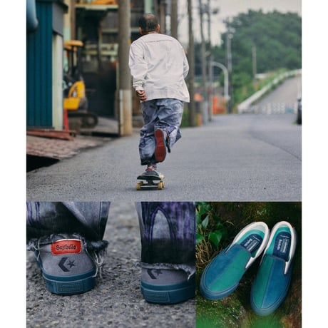 CONVERSE +SERIES CS Slip-On SK SAYHELLO + (Blue/Green/Grey)｜コンバース CSスリッポン SK セイハロー（ブルー/グリーン/グレー）