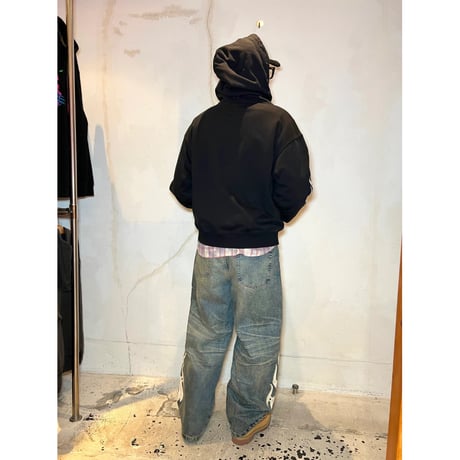 SUPPLIER Fire Tribal Leather Patch Baggy Denim (BLUE)｜サプライヤー ファイヤー トライバル レザー パッチ バギーデニム（ブルー）