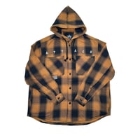 ATTACK ORIGINAL Heavy Flannel Hooded Shirt (Brick)｜アタックオリジナル ヘビーフランネル フーデッドシャツ（ブリック）