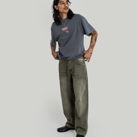 HOMEBOY X-TRA BAGGY DYE DENIM (WASHED GREEN)｜ホームボーイ エクストラ バギー ダイ デニム（ウォッシュド グリーン）
