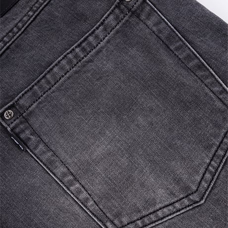 SUPPLIER Fire Tribal Leather Patch Baggy Denim (BLACK)｜サプライヤー ファイヤー トライバル レザー パッチ バギーデニム（ブラック）