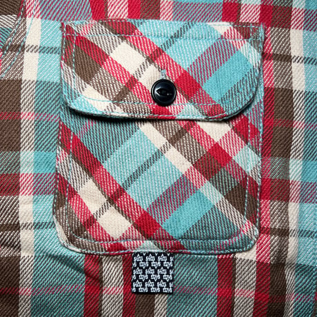 ATTACK ORIGINAL ARCH LOGO HEAVY FLANNEL SHIRTS (MINT)｜アタックオリジナル アーチロゴ ヘビーフランネルシャツ（ミント）