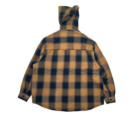 ATTACK ORIGINAL Heavy Flannel Hooded Shirt (Brick)｜アタックオリジナル ヘビーフランネル フーデッドシャツ（ブリック）