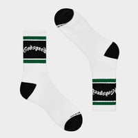 GODSPEED Og Logo Striped Sock (White/Green)｜ゴッドスピード OG ロゴ ストライプド ソックス（ホワイト／グリーン）