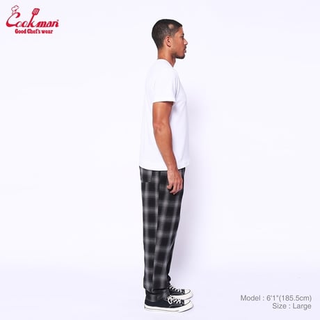Cookman Chef Pants Tweed Ombre Check (Black)｜クックマン ツイード オンブレチェック シェフパンツ（ブラック）