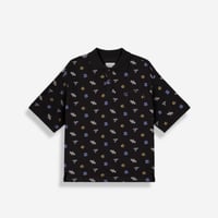 GRIMEY CHIEF WATCHER ALL OVER PRINT POLO SHIRT (BLACK)｜グライミー チーフウォッチャー オールオーバー プリント ポロシャツ（ブラック）