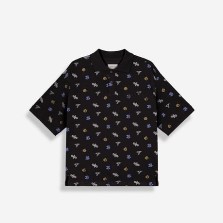 GRIMEY CHIEF WATCHER ALL OVER PRINT POLO SHIRT (BLACK)｜グライミー チーフウォッチャー オールオーバー プリント ポロシャツ（ブラック）