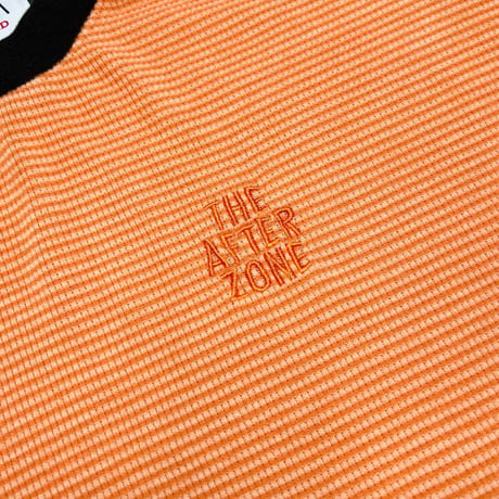 JOHN SOFIA RINGER THERMAL SS KNIT (ORANGE BORDER)｜ジョンソフィア リンガー サーマル ショートスリーブ ニット（オレンジ ボーダー）