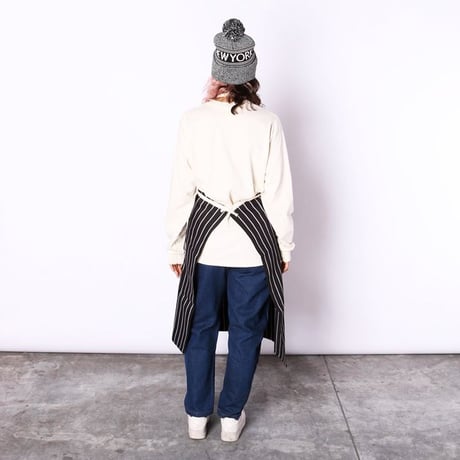Cookman Long Apron Stripe (Black)｜クックマン ロングエプロン ストライプ（ブラック）
