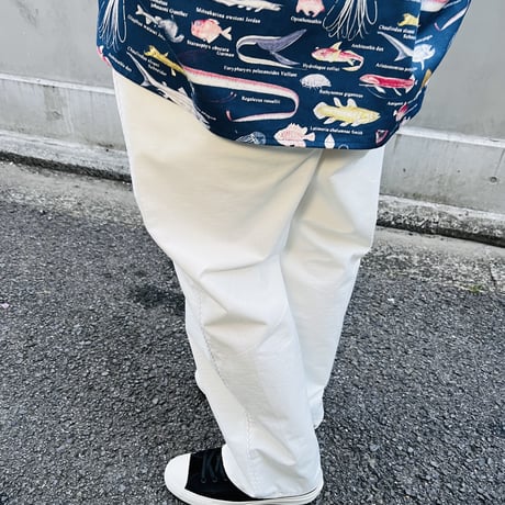 JOHN SOFIA Jagged Stitch Ripstop Trousers (White/Org, White/Blu)｜ジョンソフィア ジャグドステッチ リップストップトラウザーズ