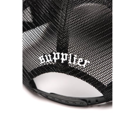 SUPPLIER Cross Leather Patch Mesh Cap (BLACK)｜サプライヤー クロス レザー パッチ メッシュキャップ（ブラック）