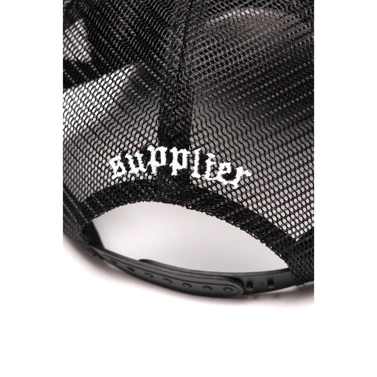 SUPPLIER Cross Leather Patch Mesh Cap (BLACK)｜サ