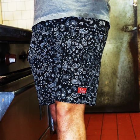 Cookman Chef Pants Short Light Paisley (Black)｜クックマン シェフパンツ ショート ライトペイズリー（ブラック）