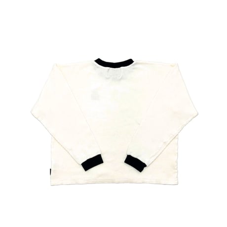 JOHN SOFIA RINGER THERMAL KNIT (WHITE)｜ジョンソフィア リンガー サーマル ニット（ホワイト)