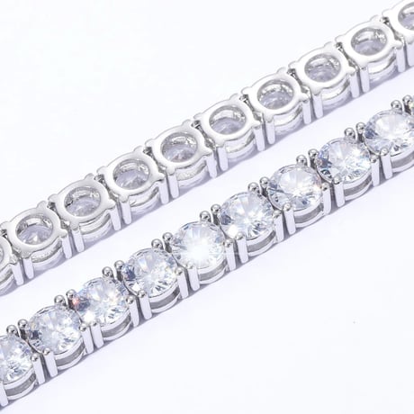 $ole Only CZ Diamond 4mm Tennis Chain Necklace (Silver)｜ソールオンリー CZ ダイヤモンド 4mm テニスチェーン ネックレス（シルバー）
