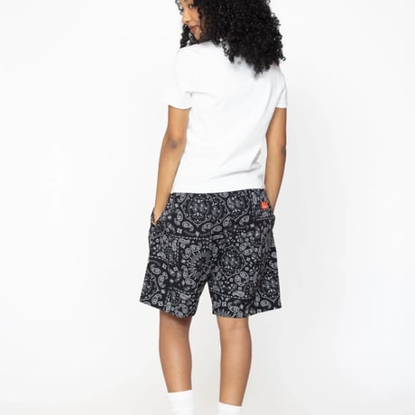 Cookman Chef Pants Short Light Paisley (Black)｜クックマン シェフパンツ ショート ライトペイズリー（ブラック）
