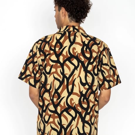 Cookman Work Shirts Short Sleeve Light Tribal Camo (Beige)｜クックマン ワークシャツ ショートスリーブ ライトトライバルカモ（ベージュ）