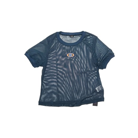JOHN SOFIA Icon Badge Mesh S/S Tee (Navy/Brown)｜ジョンソフィア アイコンバッジ メッシュ S/S ティー（ネイビー/ブラウン）