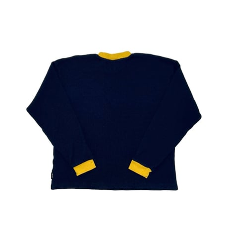 JOHN SOFIA RINGER THERMAL KNIT (DK.NAVY)｜ジョンソフィア リンガー サーマル ニット（ダークネイビー)