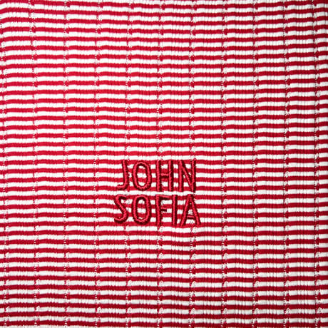 JOHN SOFIA Texture Border Linger Tee (Red) | ジョンソフィア テクスチャー ボーダー リンガー ティー（レッド）