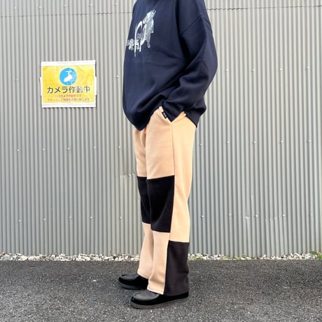 JOHN SOFIA After Zone Panels Fleece Trousers (Beige/Black)｜ジョンソフィア アフターゾーン パネルズ フリーストラウザーズ