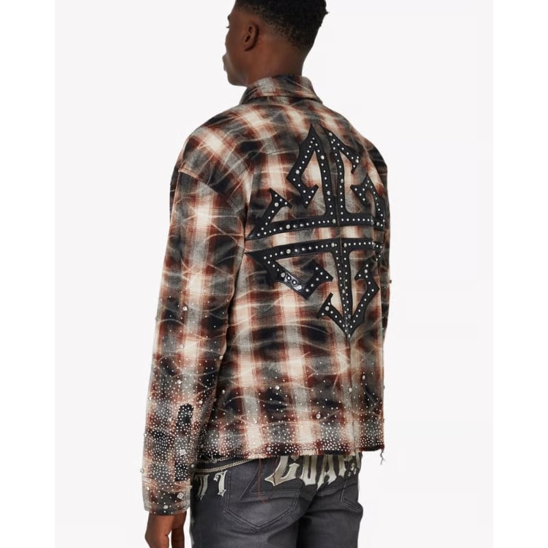 GUAPI Mocha Rhinestone Flannel (Brown)｜グアピ モカ ラ