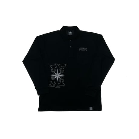 ATTACK ORIGINAL Compass L/S Polo (BLACK)｜アタックオリジナル コンパス ロングスリーブ ポロ（ブラック)