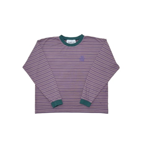 JOHN SOFIA Ringer Border LS Tee (Light Purple)｜ジョンソフィア リンガー ボーダー ロングスリーブT（ライトパープル）