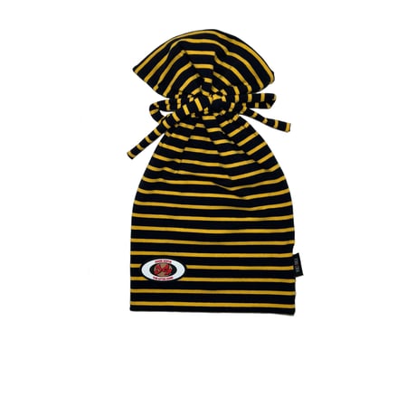 JOHN SOFIA Border Tube Beanie (Black & Yellow)｜ジョンソフィア ボーダー チューブビーニー（ブラック/イエロー）