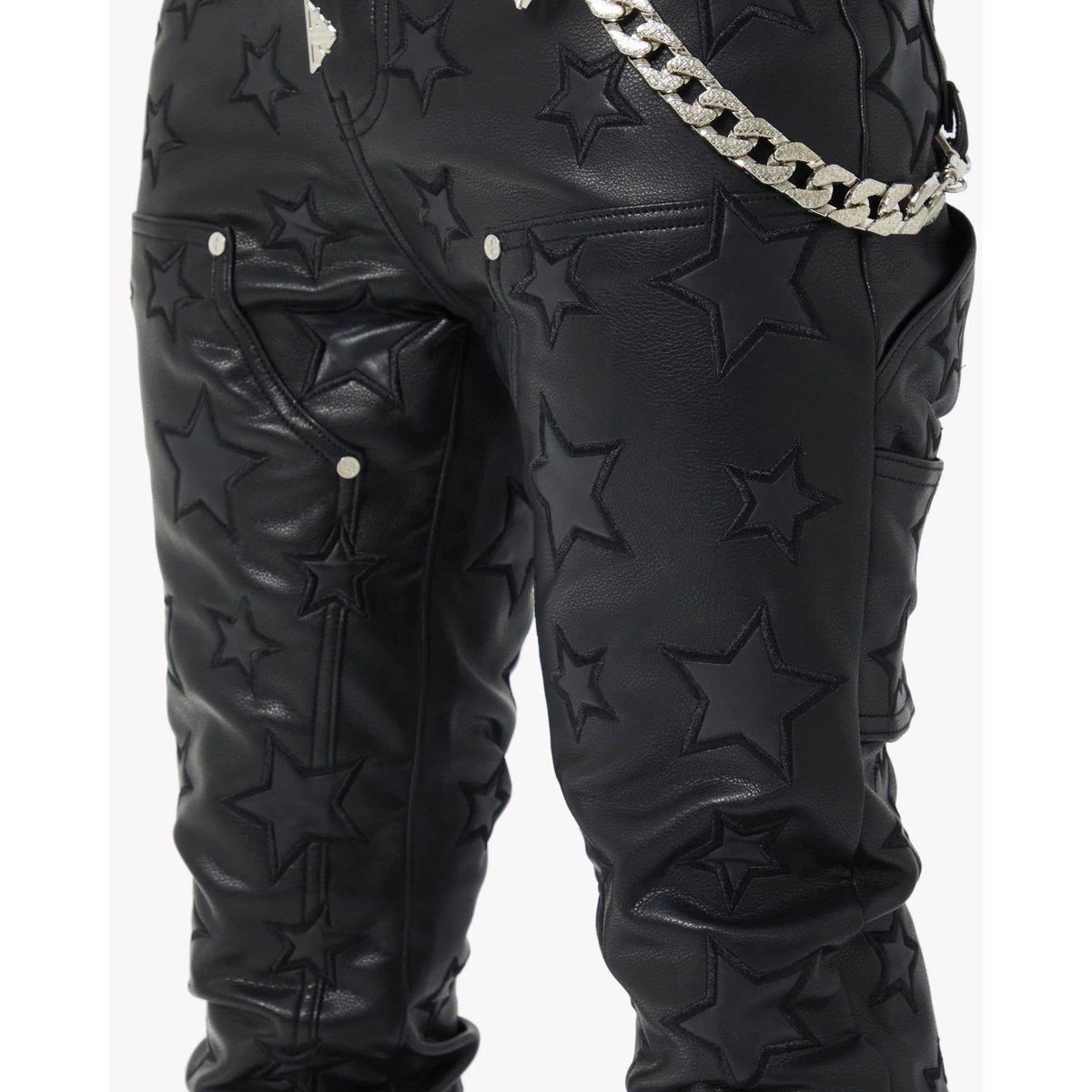 GUAPI Obsidian Black Stars Leather Pant (Black)