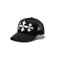 SUPPLIER Cross Leather Patch Mesh Cap (BLACK)｜サプライヤー クロス レザー パッチ メッシュキャップ（ブラック）