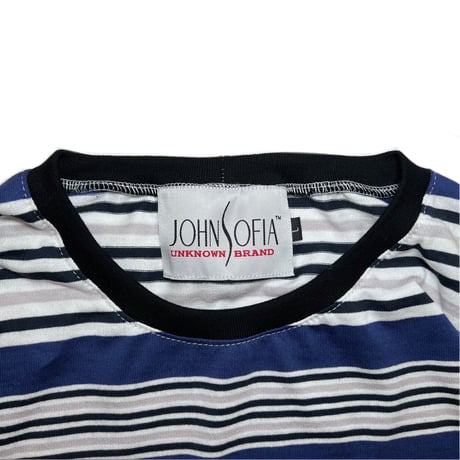 JOHN SOFIA Border Half Sleeve Tee (Blue)｜ジョンソフィア ボーダーハーフスリーブTシャツ（ブルー）