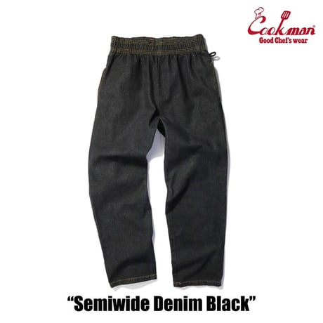 Cookman Chef Pants Semiwide Denim (Black)｜クックマン セミワイド デニム シェフパンツ（ブラック）