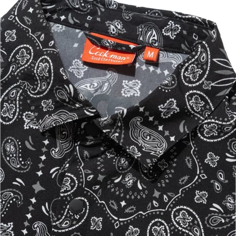 Cookman Work Shirts Short Sleeve Light Paisley (Black)｜クックマン ワークシャツ ショートスリーブ ライトペイズリー（ブラック）