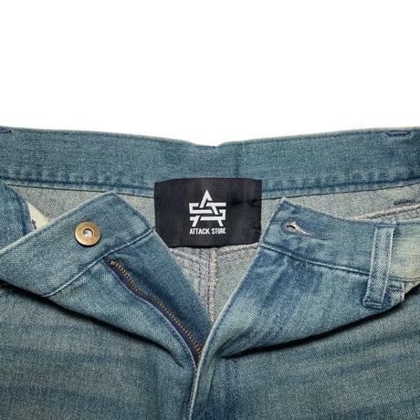 ADG SCRIPT OVER DYE JEANS (INDIGO/BEG)｜エーディージー スクリプト オーバーダイ ジーンズ（インディゴ/ベージュ）
