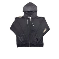 JOHN SOFIA DAMAGEREPAIR FULL-ZIP HOODIE (BLACK)｜ジョンソフィア ダメージリペア フルジップ フーディー（ブラック）