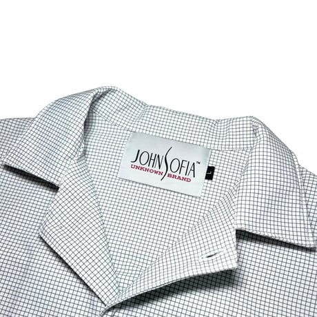 JOHN SOFIA Daisy Squares LS Shirt (White)｜ジョンソフィア デイジースクエアーズ ロングスリーブシャツ（ホワイト）
