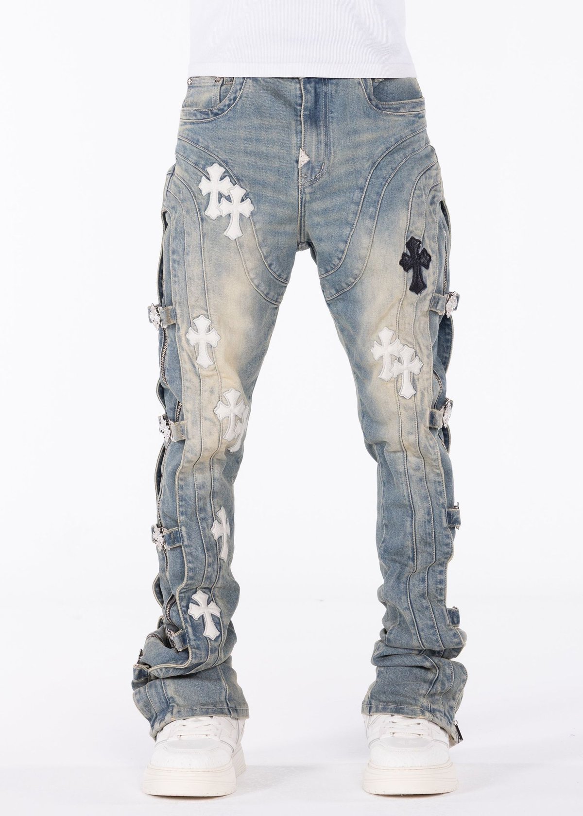 GUAPIデニム GUAPI Vintage Blue Cross Buckle Denim (Vintage