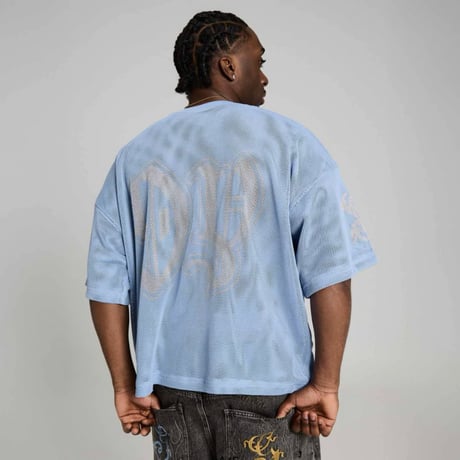 GRIMEY CHIEF WATCHER MESH BOXY TEE (LIGHT BLUE)｜グライミー チーフウォッチャー メッシュ ボクシー ティーシャツ（ライトブルー）
