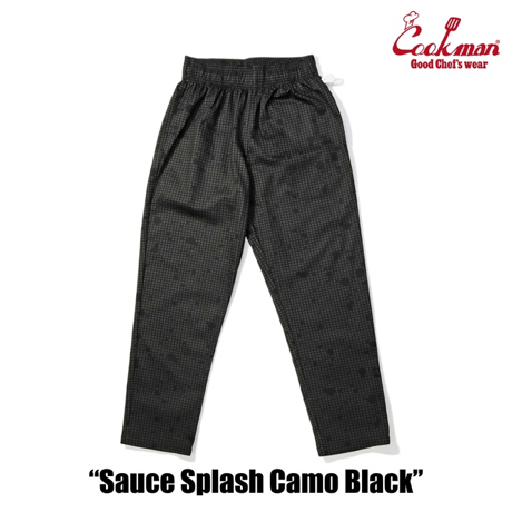 Cookman Chef Pants Sauce Splash Camo (Black)｜クックマン ソーススプラッシュ カモ シェフパンツ（ブラック）