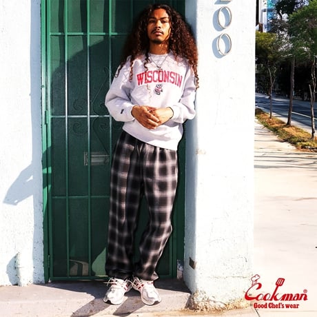 Cookman Chef Pants Tweed Ombre Check (Black)｜クックマン ツイード オンブレチェック シェフパンツ（ブラック）