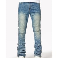 GUAPI Aqua Blue Rivets Stacked Denim (Blue) | グアピ アクアブルー リベッツ スタックド デニム (ブルー)