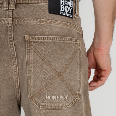 HOMEBOY X-TRA BAGGY DYE DENIM (WASHED BROWN)｜ホームボーイ エクストラ バギー ダイ デニム（ウォッシュド ブラウン)