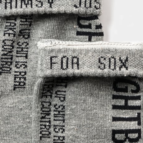 TIGHTBOOTH LABEL LOGO SOCKS (Grey)｜タイトブース ラベル ロゴ ソックス（グレー）