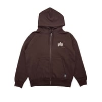 ADG AS LOGO ZIP HOODIE (BROWN/BEIGE)｜エーディージー ASロゴ ジップフーディー（ブラウン/ベージュ）