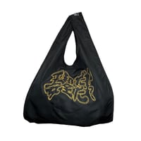 ATTACK ORIGINAL “Sign?” Ripstop Nylon Eco Bag (Blk/Yel)｜アタックオリジナル “サイン？”  エコバッグ（ブラック/イエロー）