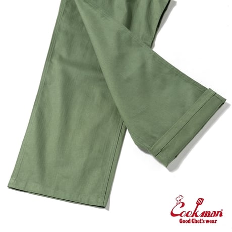 Cookman Monkey Pants Herringbone (Olive)｜クックマン モンキーパンツ ヘリンボーン（オリーブ）