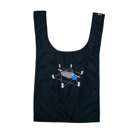 ATTACK ORIGINAL Recovering From Meltdown Ripstop Nylon Eco Bag (Blk/Blu)｜アタックオリジナル  エコバッグ