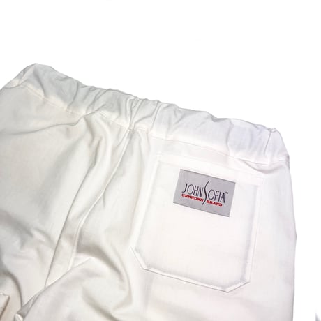 JOHN SOFIA Jagged Stitch Ripstop Trousers (White/Org, White/Blu)｜ジョンソフィア ジャグドステッチ リップストップトラウザーズ